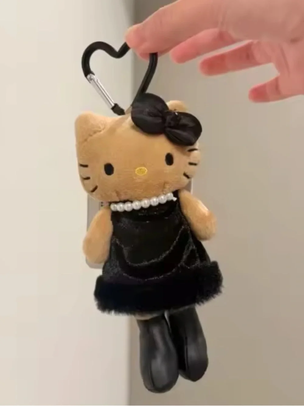 Hello Kitty Plush Bag Charm in Black Outfit